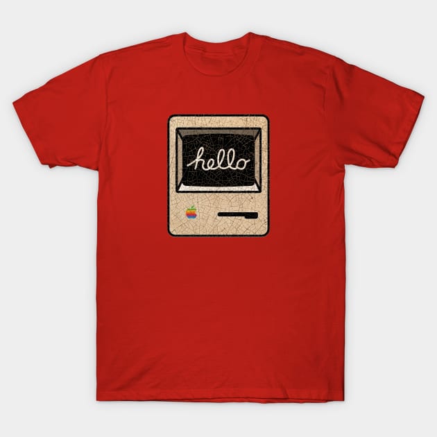 Vintage Computer Hello Mac 1984 T-Shirt by Midcenturydave